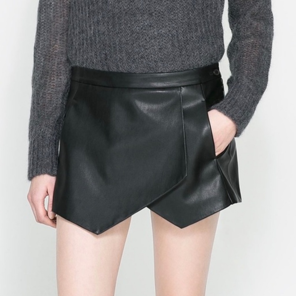 Zara Faux Leather Skort